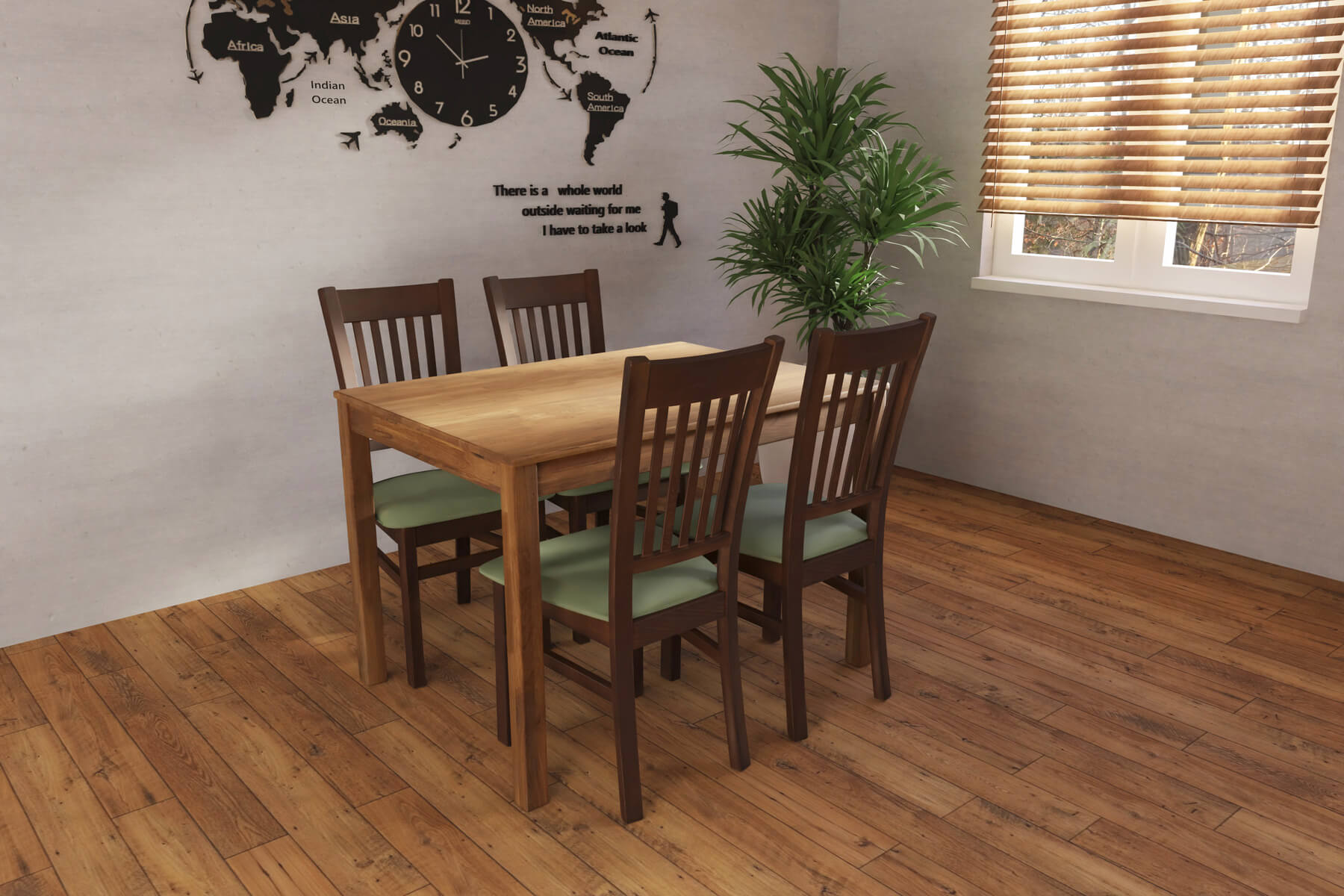 Prostokątny stół dębowy Garda 160x90 z metalowymi nogami